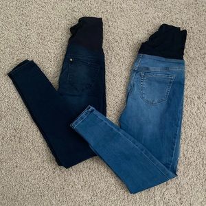 Two skinny maternity jeans size 2